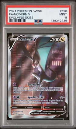 2021 POKEMON SWORD & SHIELD EVOLVING SKIES #196 FULL ART/NOIVERN V PSA 9 - Image 1