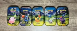 Ascended Heroes Mini Tin EMPTY with stickers Set of 5 (Connecting Arts) Pokemon - Image 1