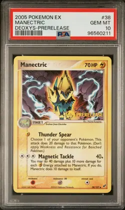 Pokemon EX Deoxys #38/107 Manectric – Prerelease PSA 10 Gem Mint (2005) - Image 1