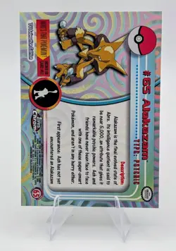 2000 Pokemon Topps Chrome: Alakazam #65 - NM - Image 2