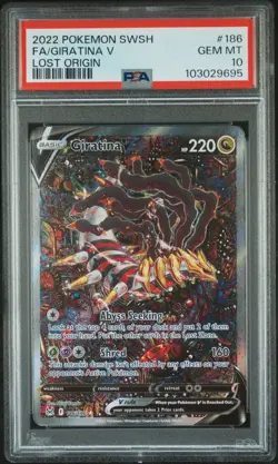 2022 POKEMON SWORD & SHIELD LOST ORIGIN #186 FULL ART/GIRATINA V PSA 10 - Image 1