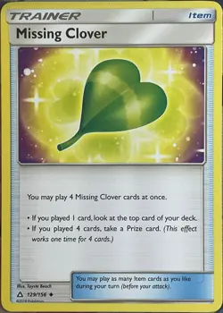 Missing Clover - 129/156 - Ultra Prism Pokemon 2018 - Image 1