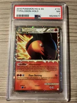 2010 POKEMON HEARTGOLD & SOULSILVER #110 TYPHLOSION-HOLO PSA 7 - Image 1