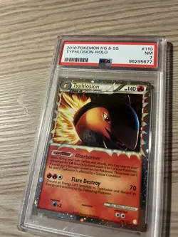 2010 POKEMON HEARTGOLD & SOULSILVER #110 TYPHLOSION-HOLO PSA 7 - Image 4