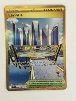 Pokemon Levincia Trainer Stadium Gold Rare Holo Sv10: Destined Rivals 244/182 NM - Image 1