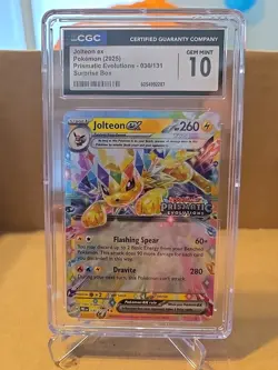 CGC 10 Jolteon EX 030/131 Prismatic Evolutions Stamped Surprise Box Pokemon TCG - Image 1