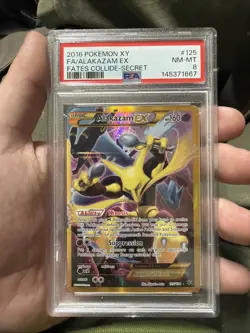 Pokemon TCG Alakazam EX Fates Collide 125/124 Full Art Secret Rare Card - Image 1
