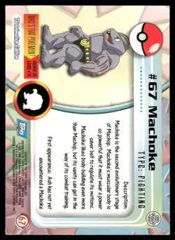 Pokemon Cards Machoke #67 Topps Trading Cards Series 1 LP *1 - Image 2