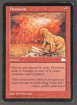 MTG Card - 1x Firestorm - Weatherlight - HP - Vintage - Rare - Magic - English - Image 1