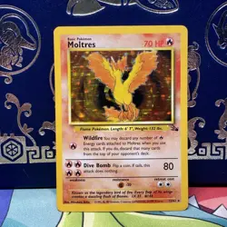Moltres 12/62 Fossil Holo Rare 1999 Wizards Pokemon Card LP - Image 1