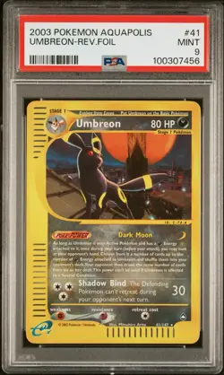 PSA 9 2003 Umbreon 41/147 Reverse Foil Aquapolis Pokemon Rare MINT POP 96 - Image 1