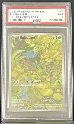 Pokemon Bulbasaur SV: 151 #166/165 Illustration Rare Holofoil English PSA 9 - Image 1