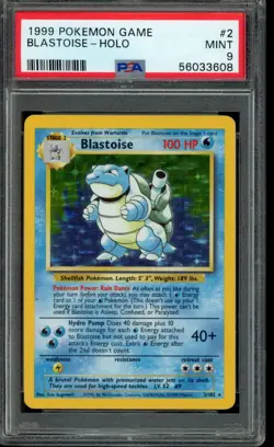1999 POKEMON BASE SET UNLIMITED #2 BLASTOISE-HOLO PSA 9 - Image 1