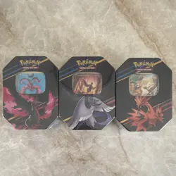 Pokemon TCG Galarian Moltres, Articuno, Zapdos Tin Lot - Image 1