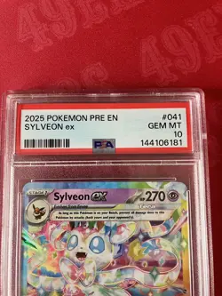 2025 POKEMON PRE EN-PRISMATIC EVOLUTIONS #041 SYLVEON EX PSA 10 - Image 4