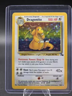 1999 Pokemon FOSSIL DRAGONITE HOLO RARE 4/62🔥🔥🔥 - Image 1