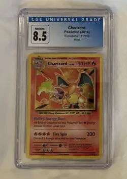 CGC 8.5 Charizard Holo 2016 Pokemon XY Evolutions FOIL #11 TCG NM/Mint+ Grade - Image 1