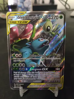Pokemon Celebi & Venusaur GX Holo TCG SM167 Sun & Moon Promo Near Mint - Image 1