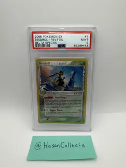 2005 POKEMON EX DELTA SPECIES - DELTA SPECIES BEEDRILL #1/113 REVERSE FOIL PSA 9 - Image 1