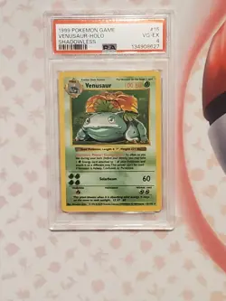 VENUSAUR 15/102 | PSA 4 | Shadowless Base Set Holo WOTC Graded Pokemon Card - Image 1