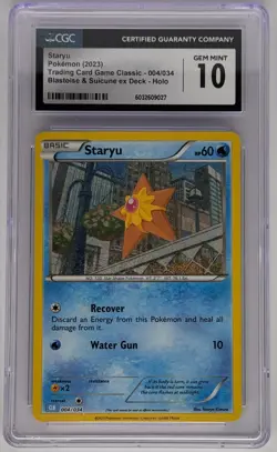 CGC 10 Pokemon Staryu 2023 Trading Card Game Classic 004/034 Holo - Image 1