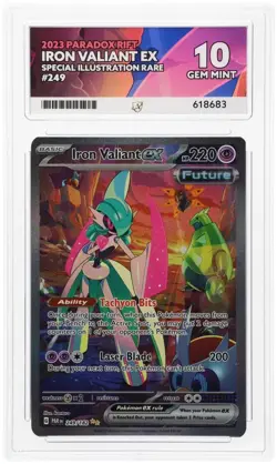 ACE 10 Iron Valiant EX 249/182 Paradox Rift SIR Holo Pokemon Card - Gem Mint - Image 1