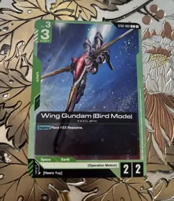 Gundam Card Game Wing Gundam (Bird Mode) ST02-002 - Image 1