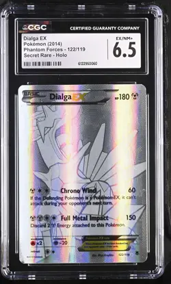 CGC 6.5 Dialga EX 2014 Phantom Forces 122/119 Secret Rare Holo Pokemon Card - Image 1