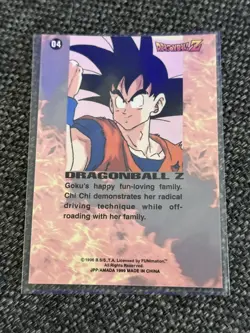 Dragon Ball Z Card #04 Goku's Family Chi Chi Holo Foil CCG 1996 GOLD FOIL Card - Image 2