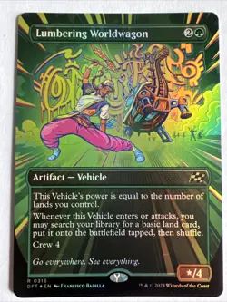 MTG Lumbering Worldwagon (Foil Borderless) [Aetherdrift] Near Mint - Image 1