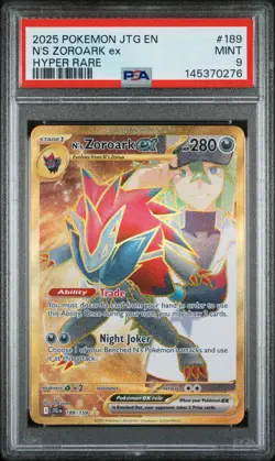 N's Zoroark ex 189/159 Pokemon Journey Together Gold Hyper Rare #180 PSA 9 MINT - Image 1