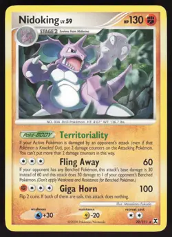 Nidoking 29/11 Non-holo Rare Pokemon TCG Rising Rivals LP - Image 1