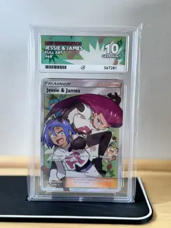 Ace 10 Jessie & James 68/68 Hidden Fates Full Art Pokemon Card PERFECT SUBGRADES - Image 1