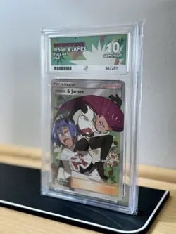 Ace 10 Jessie & James 68/68 Hidden Fates Full Art Pokemon Card PERFECT SUBGRADES - Image 2