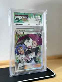 Ace 10 Jessie & James 68/68 Hidden Fates Full Art Pokemon Card PERFECT SUBGRADES - Image 3