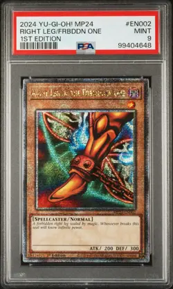 Yugioh PSA 9 RIGHT LEG OF THE FORBIDDEN ONE MP24-EN002 25TH ANNIVERSARY QCR - Image 1