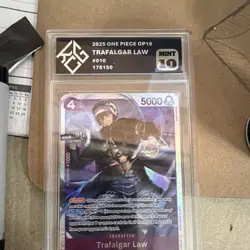 Bandai Trafalgar Law OP10 2025 Holo Graded Mint 10 King Card Grading One Piece - Image 1