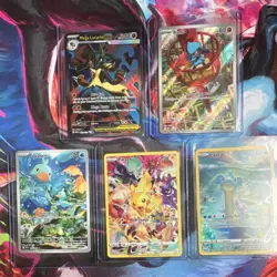 Pokemon Mega Lucario EX, Pikachu, Lapras, Riolu, Ducklett Holo Lot - 5 Cards - Image 1