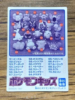 Pokemon Kids' Mini Card Primeape Nintendo Bandai Pocket Monsters 1998 Japan - Image 2
