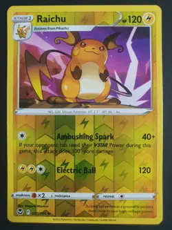 Raichu 50/195 Reverse Holo - Silver Tempest Set - Pokemon Card - Excellent - Image 1
