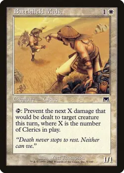 Battlefield Medic FOIL LP #9 Onslaught MTG - Image 1