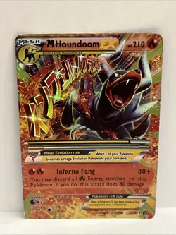 2015 Pokemon M Houndoom EX 22/162 BREAKthrough Full Art Mega Holo LP - MP - Image 1