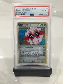 2010 Pokemon Heartgold & Soulsilver Forretress Holo Undaunted #3/90 PSA 8 - Image 1