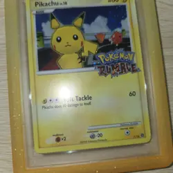 SWIRL HOLO BLEED ERROR 💫 PSA 8 NM Pikachu 7/16 Cosmos Holo Pokemon Rumble Card - Image 3