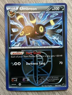 2013 Umbreon 64/116 Team Plasma Pokemon Card Non-Holo - Image 1