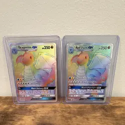 Pokemon Dragonite GX 248 + SM11 Holo Lot 2 Cards English & Japanese - Image 1