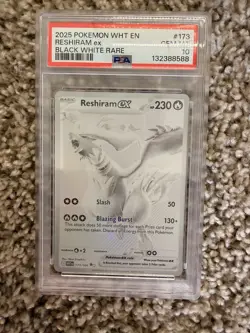 Pokemon TCG Reshiram EX White Flare Card 166/086 PSA 10 - Image 1
