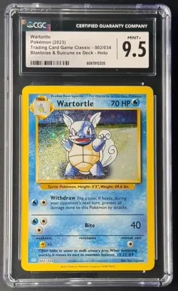 Pokemon Wartortle 002/034 Classic Holo Stage 1 70HP 40 ATK TCG Card CGC 9.5 - Image 1