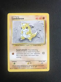 Sandshrew 62/102 Base Set Pokemon TCG 4th Print 1999-2000 RARE - Image 1