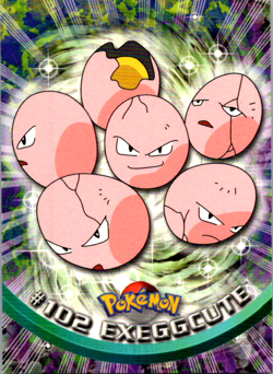Pokemon Topps Exeggcute #102 TV Animation Series 2 Blue Logo - Image 1
